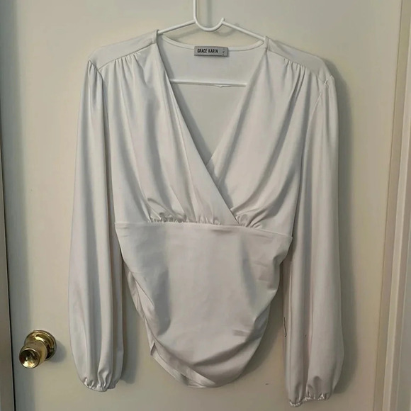 Grace Karin Tops - 😍White long sleeve blouse